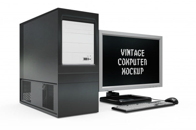Vintage Computer Mock-Up Isolated Psd