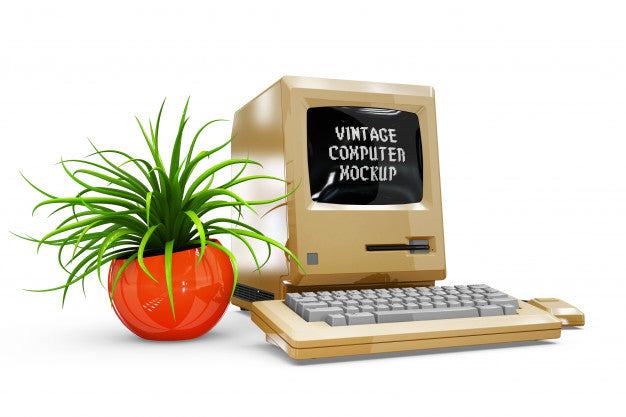 Vintage Computer Mock-Up Isolated Psd