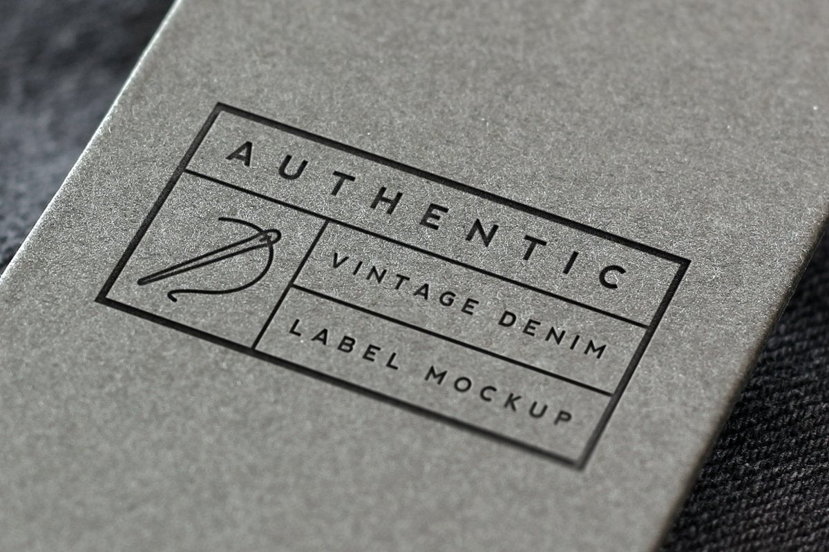 Vintage Denim Label Logo Mockup