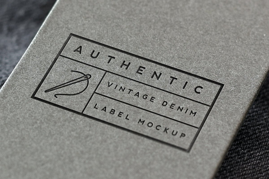 Vintage Denim Label Logo Mockup