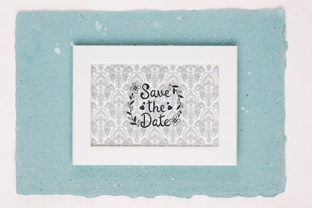 Vintage Design For Save The Date Mock-Up Psd