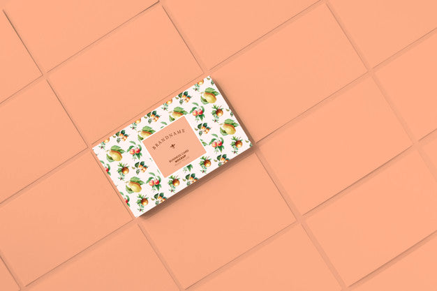 Vintage Fruits Business Card Template Mockup Psd