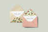 Vintage Fruits Invitation Card Envelope Mockup Psd