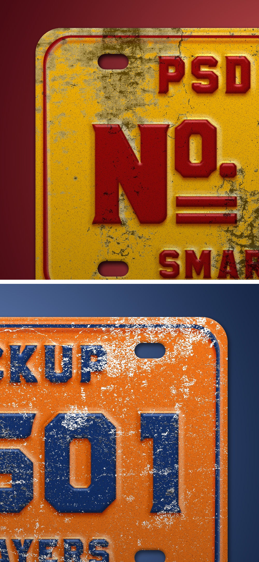 Vintage Number or Register Plate Mockup PSD