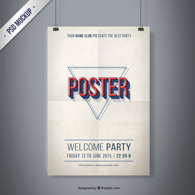 Vintage Party Poster Mockup