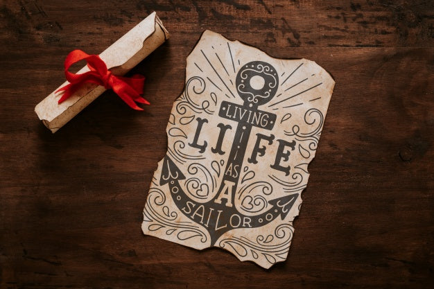 Vintage Sailing Concept With Page Psd