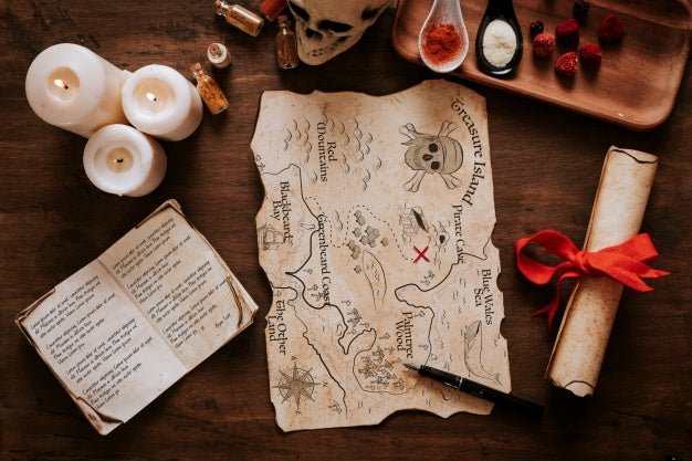 Vintage Sailing Concept With Spices And Paper Psd