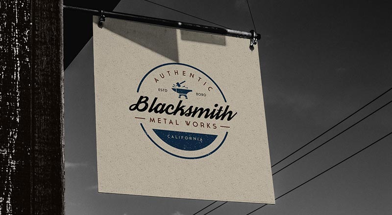 Vintage Shop Sign Mockup Psd