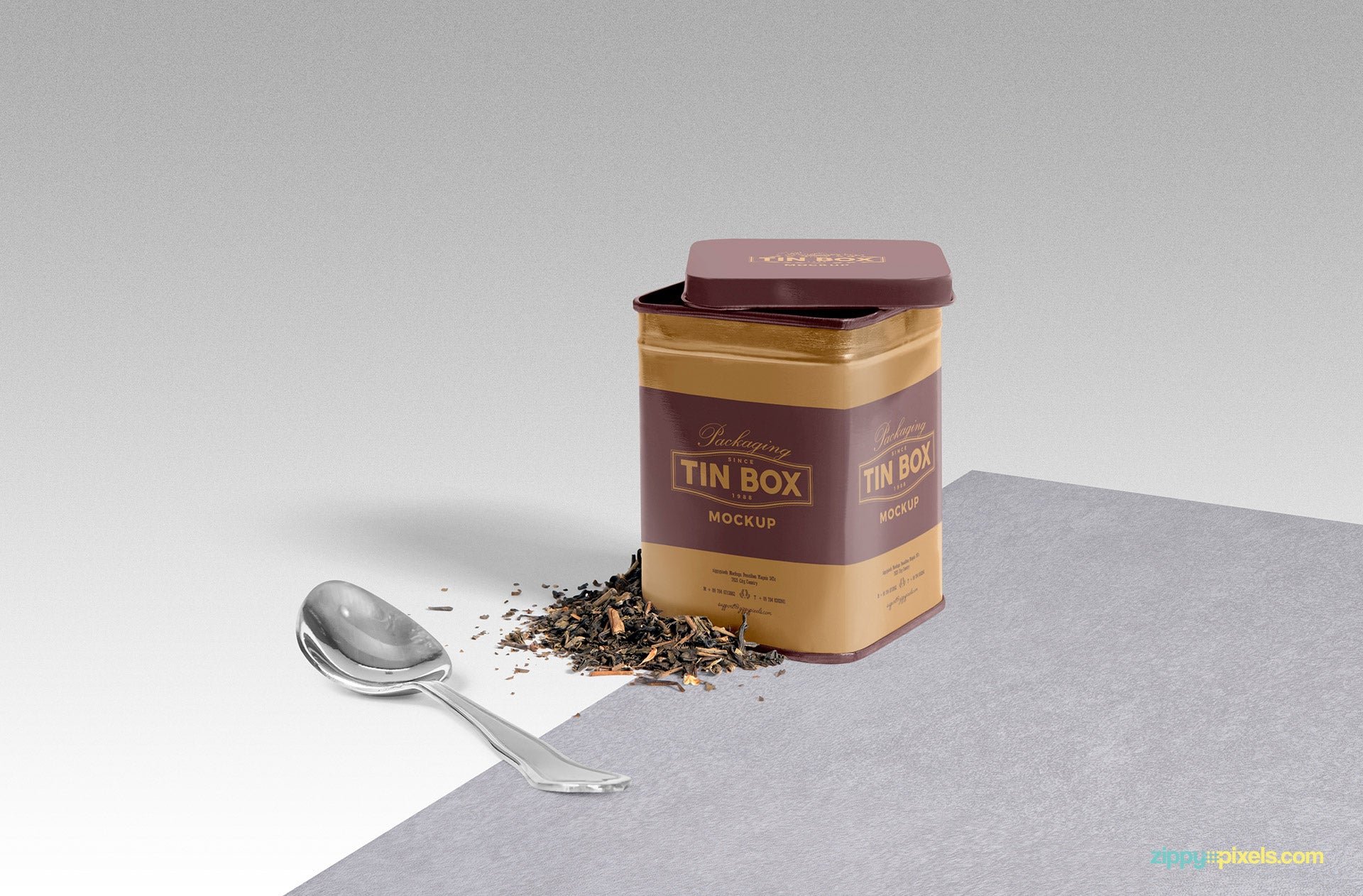 Cool Packaging Tin Box Mockup PSD