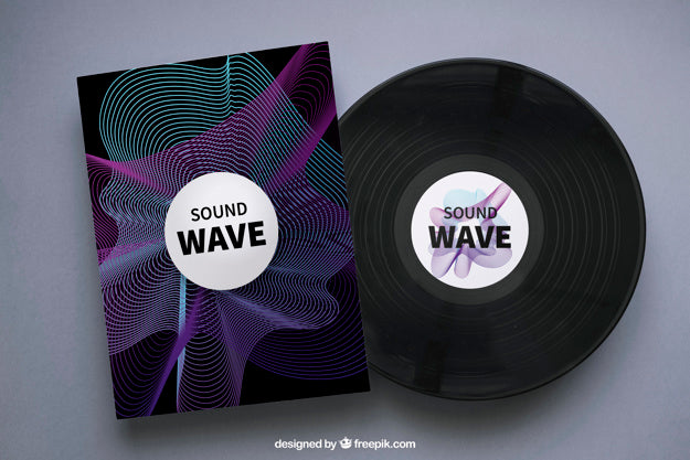 Vinyl And Brochure Mockup Psd