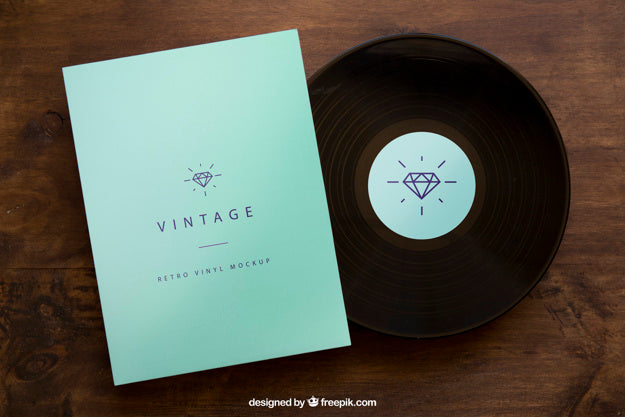 Vinyl And Cover Mockup Psd