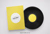 Vinyl Mockup And Yellow Flyer Psd