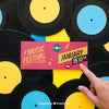 Vinyl Mockup With Banner And Finger Psd
