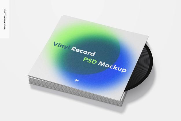 Vinyl Record Mockup View Psd