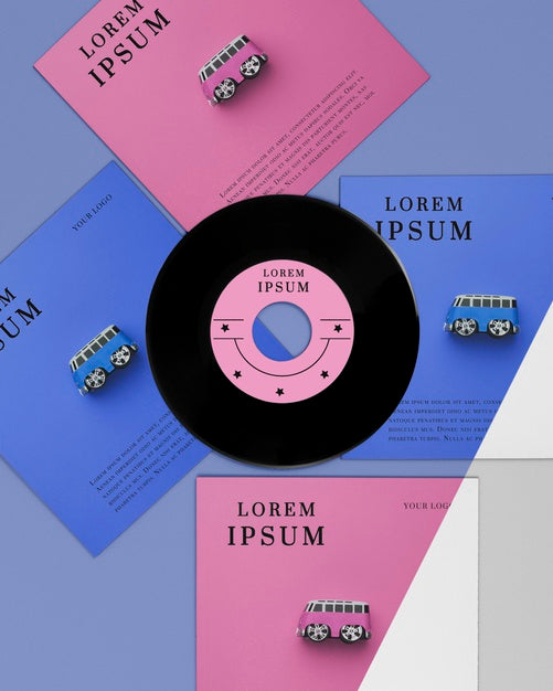 Vinyl Records Mock-Up Arrangement Psd