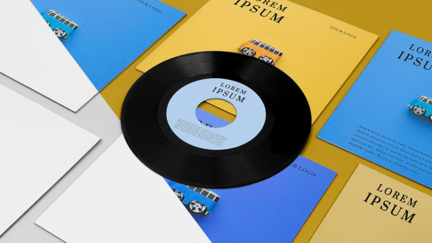 Vinyl Records Mock-Up Arrangement Psd