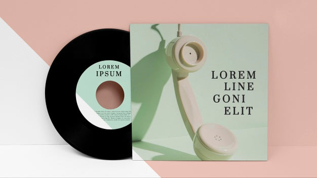 Vinyl Records Mock-Up Arrangement Psd