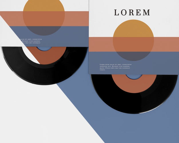 Vinyl Records Mock-Up Assortment Psd