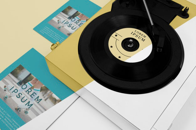 Vinyl Records Mock-Up Composition Psd