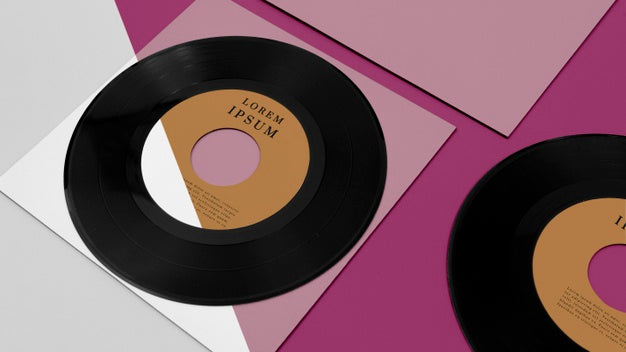 Vinyl Records Mock-Up Composition Psd