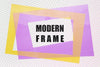 Violet And Yellow Modern Frames Mock-Up Psd