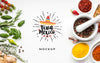 Viva Mexico Mock-Up Surrounded By Spices And Herbs Psd