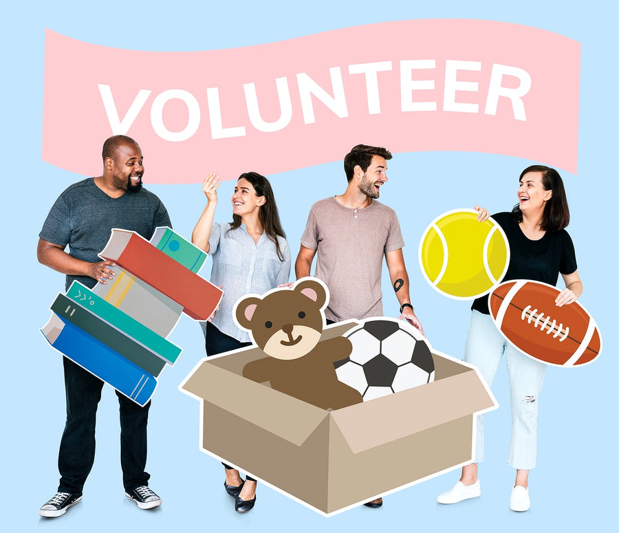 Volunteers Donating Things To Charity