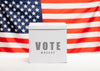 Vote Mock-Up And United State Of America Flag Psd