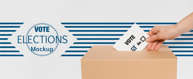 Voting For Elections Mock-Up With Hand Psd