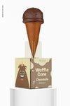Waffle Cone Stand Mockup, Front View Psd