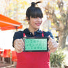 Waitress Holding Tablet Mockup For App Presentation Psd