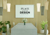 Wall Art Canvas Or Picture Frame In Dining Room Mockup Psd