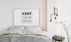 Wall Art Canvas Or Picture Frame Mockup Interior In A Bedroom Psd