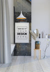 Wall Art Canvas Or Picture Frame Mockup On Bathroom Interior Psd
