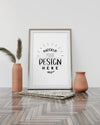 Wall Art Mockup, Canvas Frame In Living Room Psd