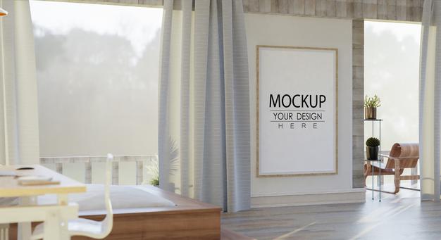 Wall Art Mockup, Canvas Or Picture Frame In Living Room Psd
