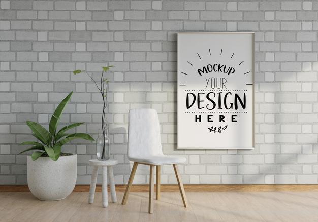 Wall Art Mockup, Canvas Or Picture Frame In Living Room Psd