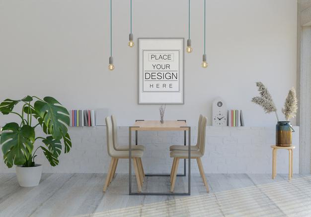 Wall Art Mockup, Canvas Or Picture Frame In Living Room Psd