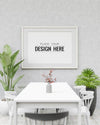 Wall Art Or Canvas Frame In Dining Room Mockup Psd
