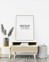 Wall Art Or Canvas Frame Mockup Over Furniture Psd
