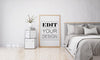 Wall Art Or Picture Frame In Bedroom Mockup Psd