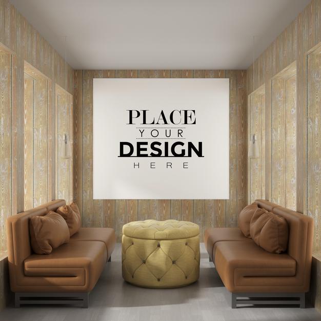 Wall Art Or Picture Frame In Living Room Mockup Psd