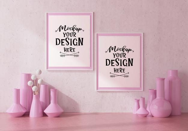 Wall Art Or Picture Frame In Living Room Mockup Psd