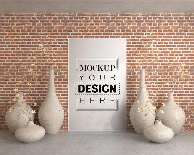 Wall Art Or Picture Frame In Living Room Mockup Psd