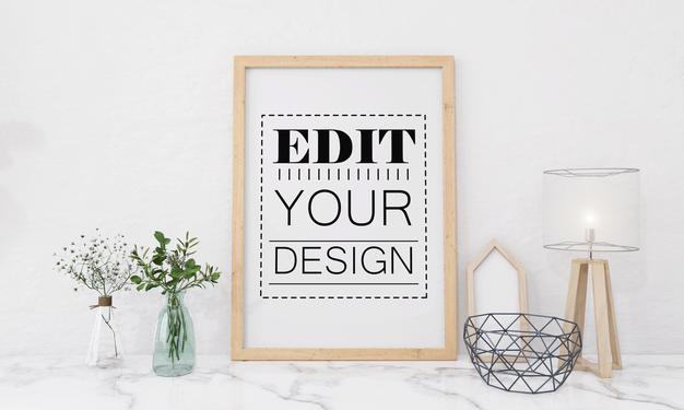 Wall Art Or Picture Frame In Living Room Mockup Psd