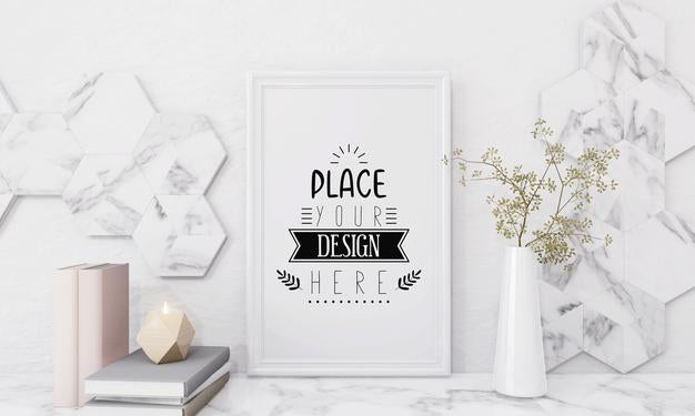 Wall Art Or Picture Frame In Living Room Mockup Psd