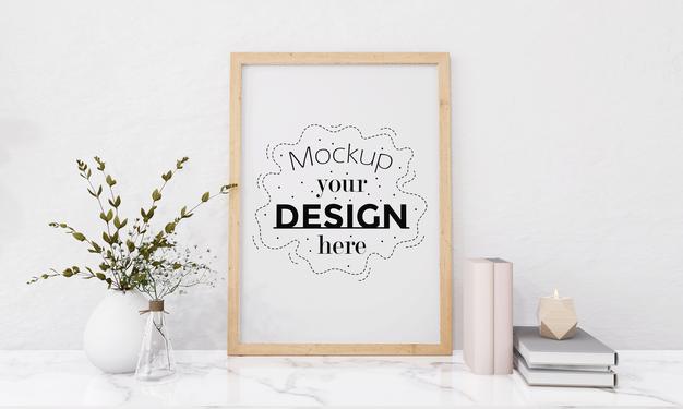 Wall Art Or Picture Frame In Living Room Mockup Psd