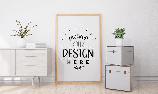 Wall Art Or Picture Frame In Living Room Mockup Psd