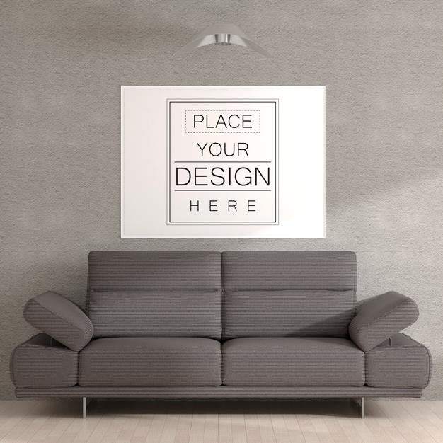 Wall Art Or Picture Frame In Living Room Mockup Psd