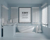Wall Art Or Picture Frame Mockup On Bathroom Interior Psd